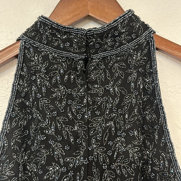 Adrianna Papell black formal silk halter top black wide leg formal pant 2 piece - Picture 10 of 13